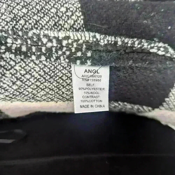 ANGL Plaid Black and Tan Vest with Fringe - Picture 5 of 5